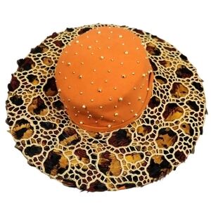 Jack Mcconnell BOUTIQUE Feathers, Lace & Studs Wool Hat RARE